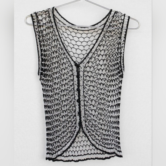 FINAMODA women's top / cover up, Silver and black , one size - Picture 1 of 4